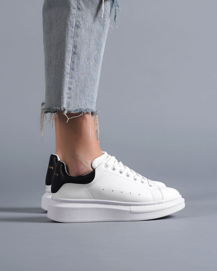 Martin Valen Women's Chunky Sneakers In White and Black (8)