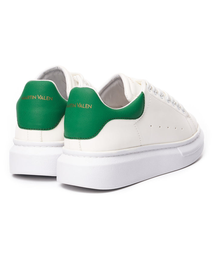 Martin Valen Women’s Chunky Sneakers in White and Green (3)