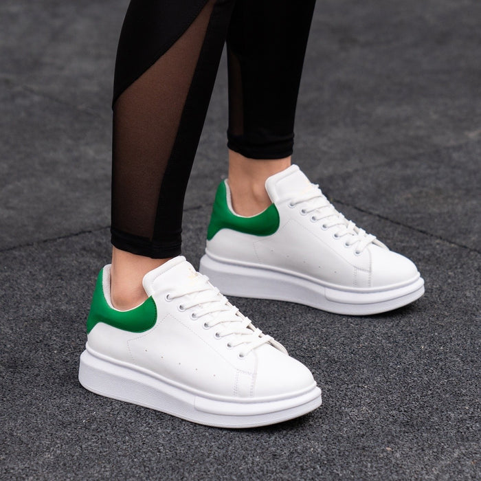 Martin Valen Women’s Chunky Sneakers in White and Green (4)