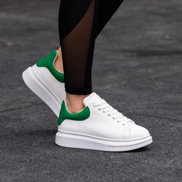 Martin Valen Women’s Chunky Sneakers in White and Green (5)