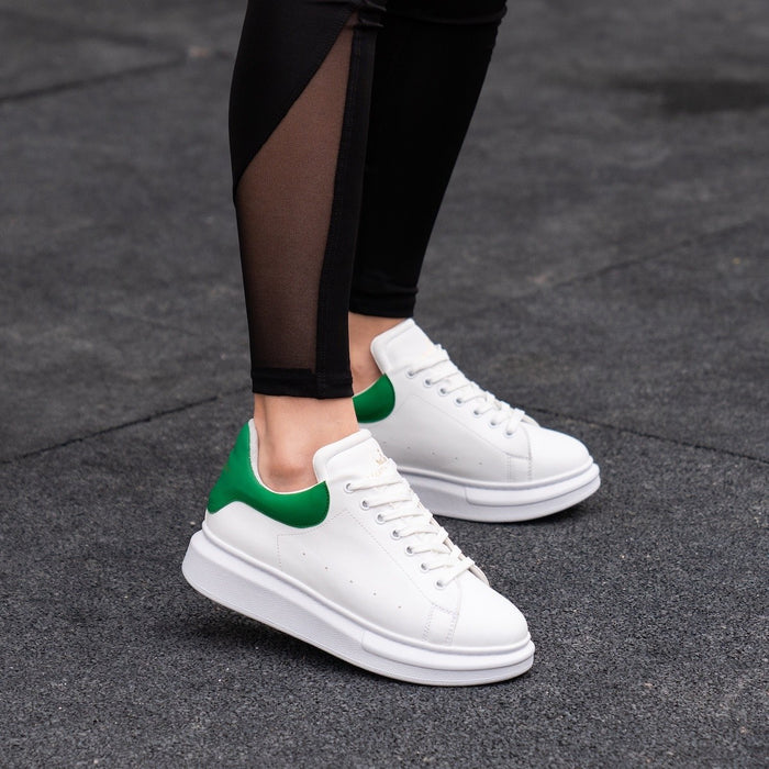 Martin Valen Women’s Chunky Sneakers in White and Green (6)