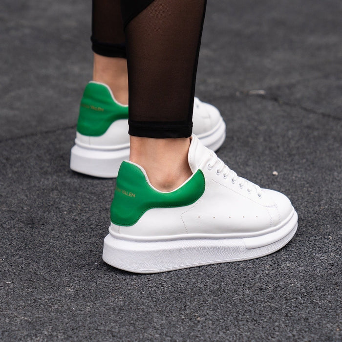 Martin Valen Women’s Chunky Sneakers in White and Green (8)