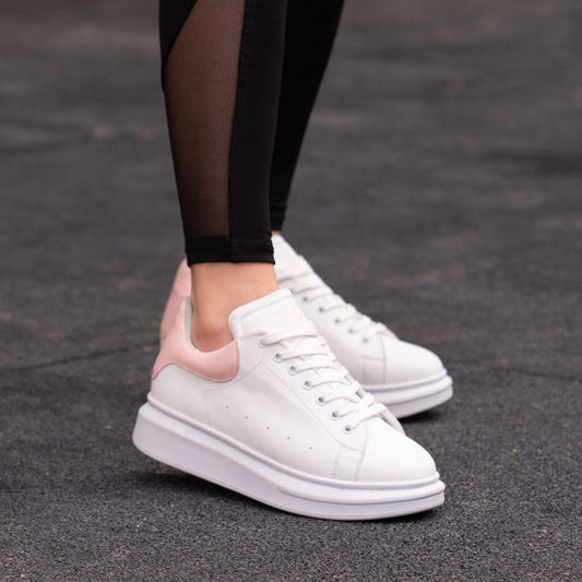 Martin Valen Women’s Chunky Sneakers in White and Pink