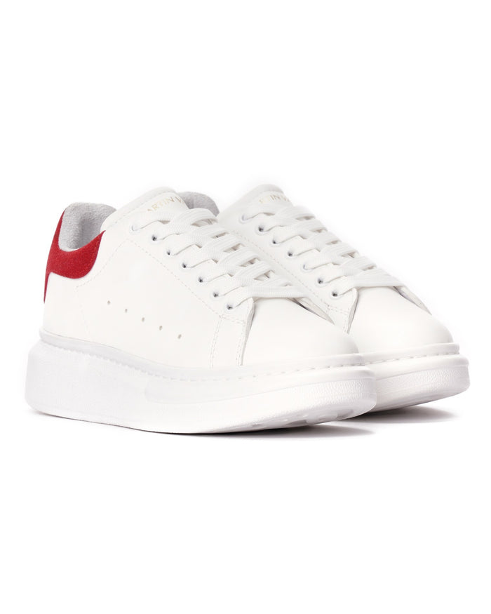 Martin Valen Women’s Chunky Sneakers in White and Red (2)