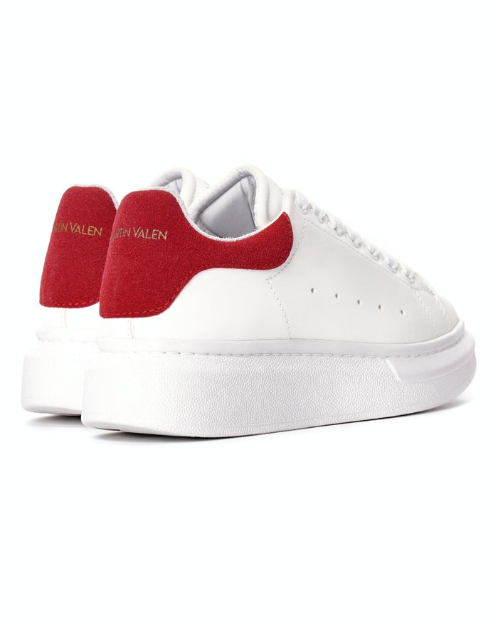 Martin Valen Women’s Chunky Sneakers in White and Red (3)