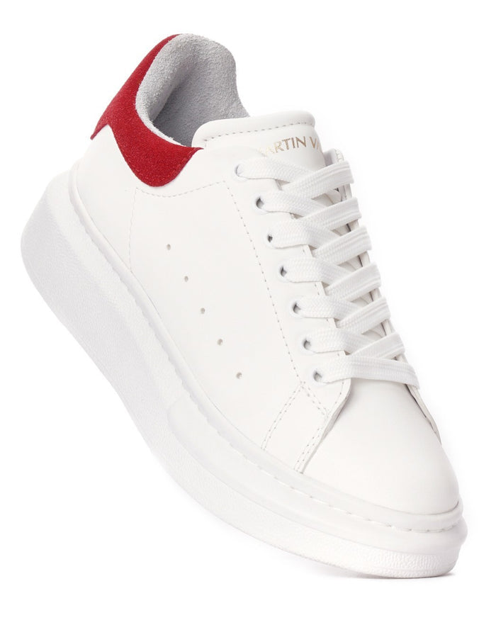Martin Valen Women’s Chunky Sneakers in White and Red (4)