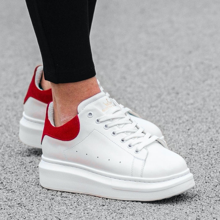 Martin Valen Women’s Chunky Sneakers in White and Red (5)
