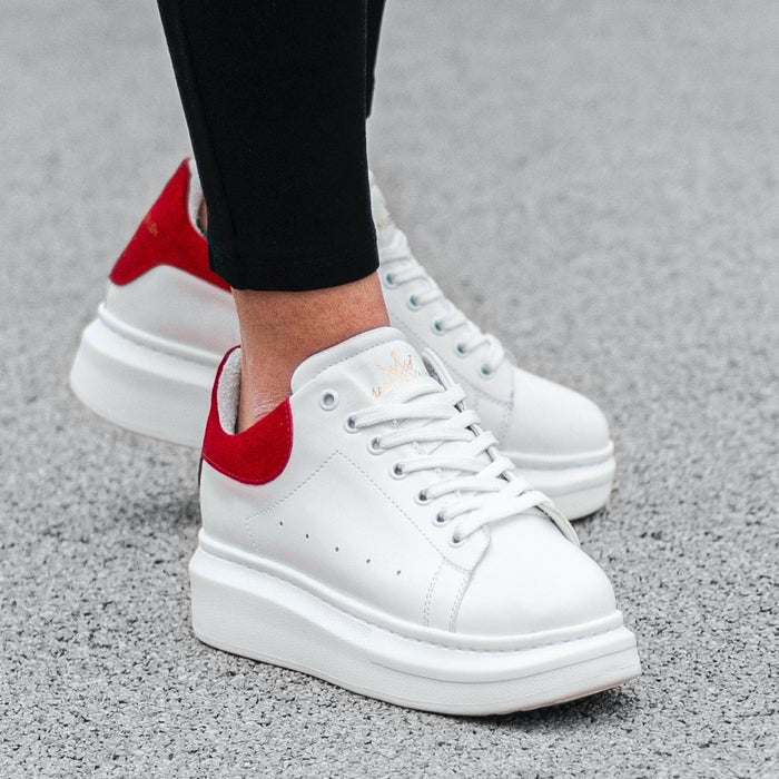 Martin Valen Women’s Chunky Sneakers in White and Red (6)