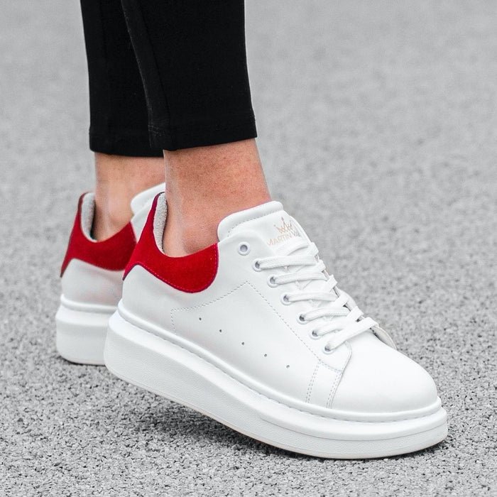 Martin Valen Women’s Chunky Sneakers in White and Red (7)