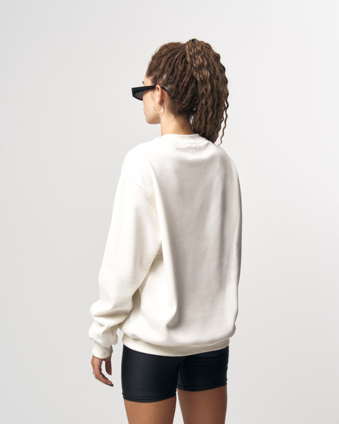 Martin Valen Women's Oversized Round-Neck White Sweatshirt (3)