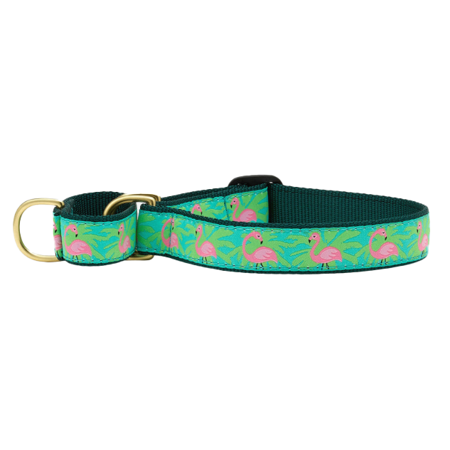 PINK-FLAMINGOS-DOG-COLLAR-MARTINGALE-NO-PULL