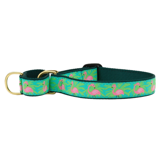 PINK-FLAMINGOS-DOG-COLLAR-MARTINGALE-NO-PULL
