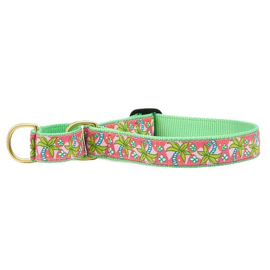 PINK-PALMS-DOG-COLLAR-MARTINGALE-NO-PULL