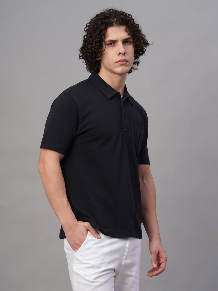 Men's 100% Cotton Polo Pocket T Shirt Navy
