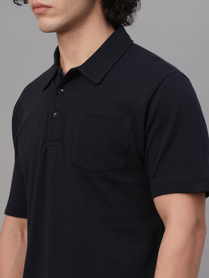 Men's 100% Cotton Polo Pocket T Shirt Navy