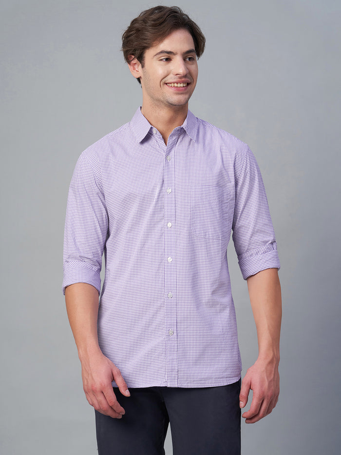 Men's 100% Cotton Regular Fit Shirt Lilac