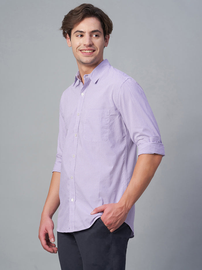 Men's 100% Cotton Regular Fit Shirt Lilac