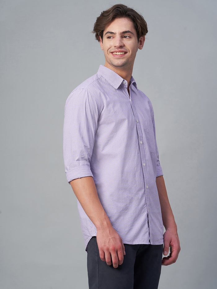 Men's 100% Cotton Regular Fit Shirt Lilac