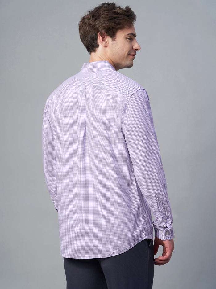 Men's 100% Cotton Regular Fit Shirt Lilac