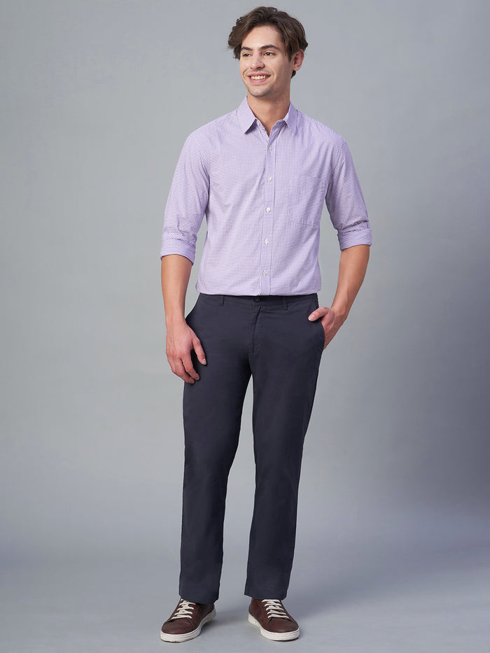 Men's 100% Cotton Regular Fit Shirt Lilac