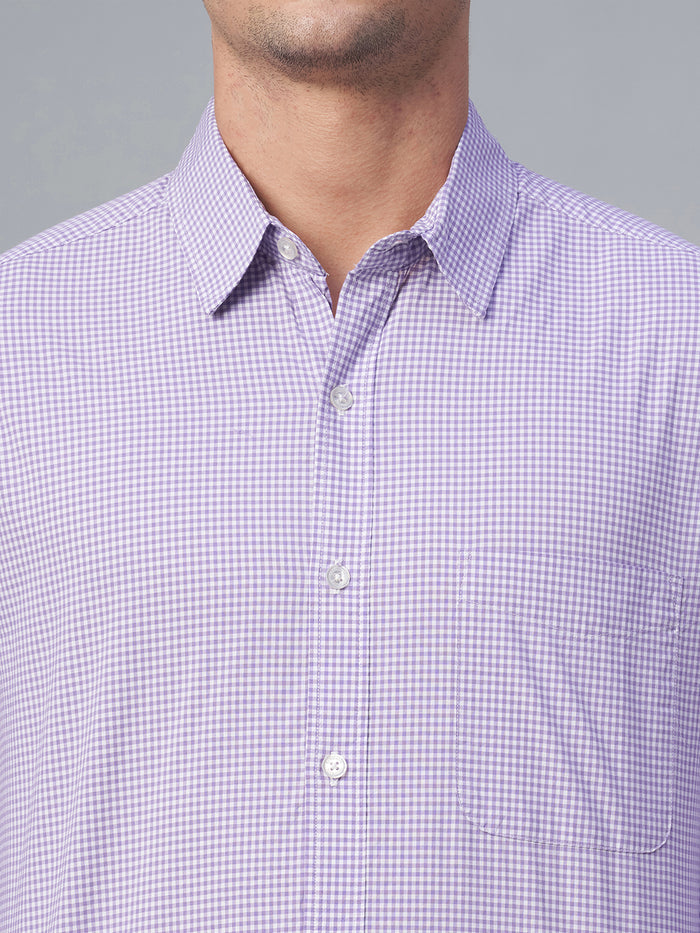 Men's 100% Cotton Regular Fit Shirt Lilac
