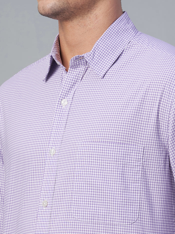 Men's 100% Cotton Regular Fit Shirt Lilac