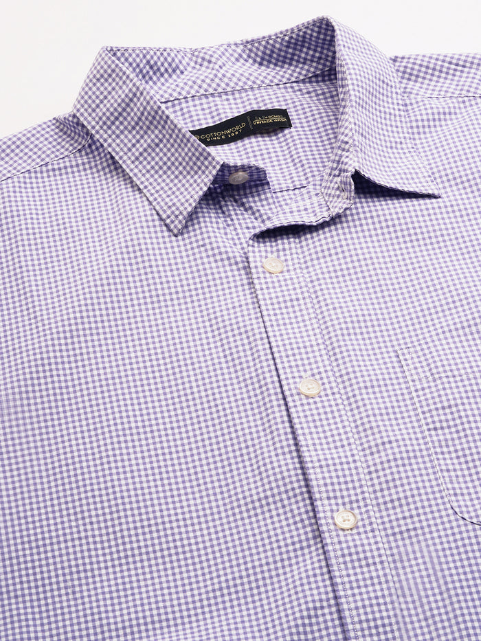 Men's 100% Cotton Regular Fit Shirt Lilac