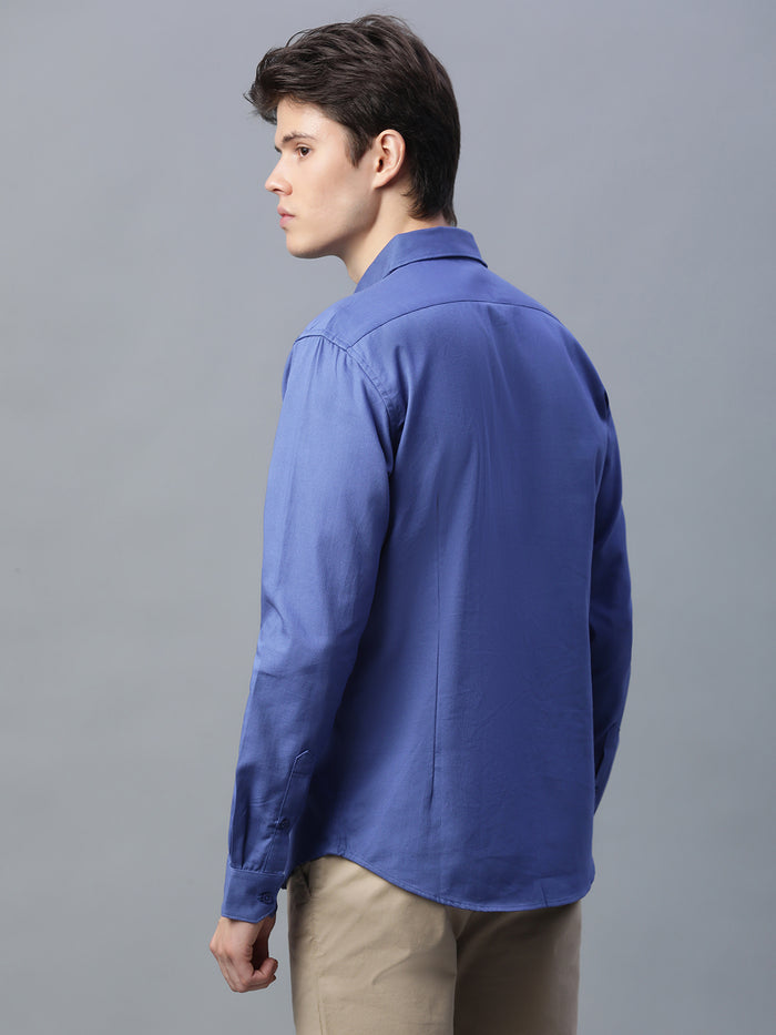 Men's 100% Cotton Slim Fit Shirt Blue