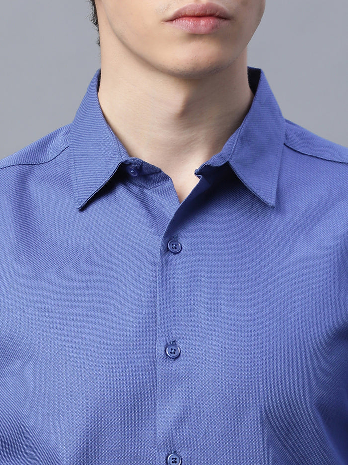 Men's 100% Cotton Slim Fit Shirt Blue