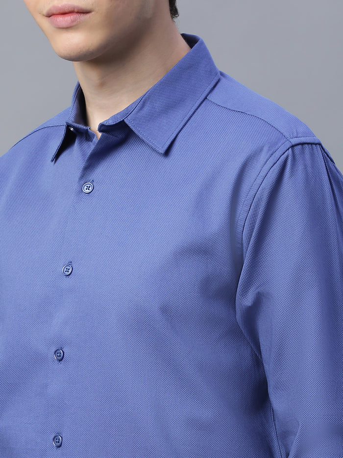 Men's 100% Cotton Slim Fit Shirt Blue