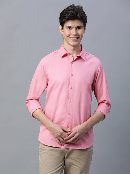 Men's 100% Cotton Slim Fit Shirt Pink