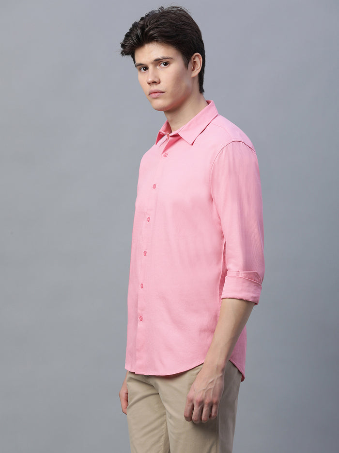 Men's 100% Cotton Slim Fit Shirt Pink