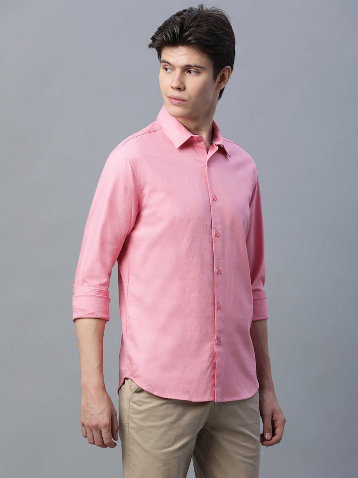 Men's 100% Cotton Slim Fit Shirt Pink