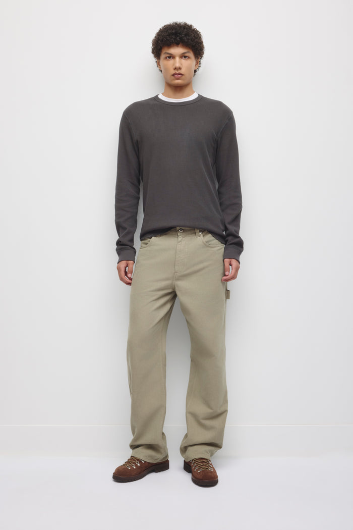 Men's Atlas Waffle Longsleeve in Almost Black