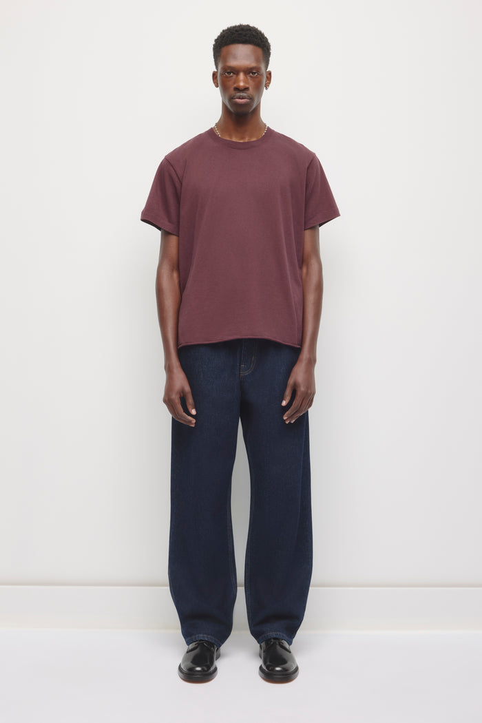 Men's Band Tee in Chocolate Plum