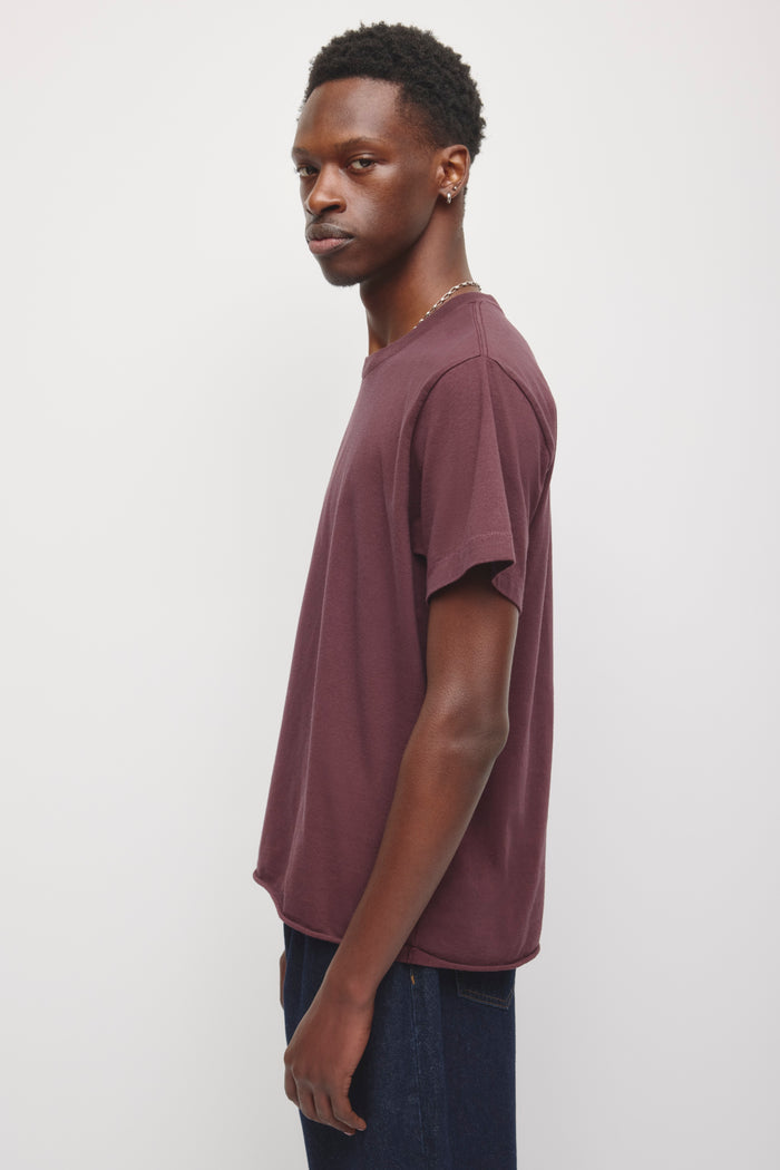 Men's Band Tee in Chocolate Plum