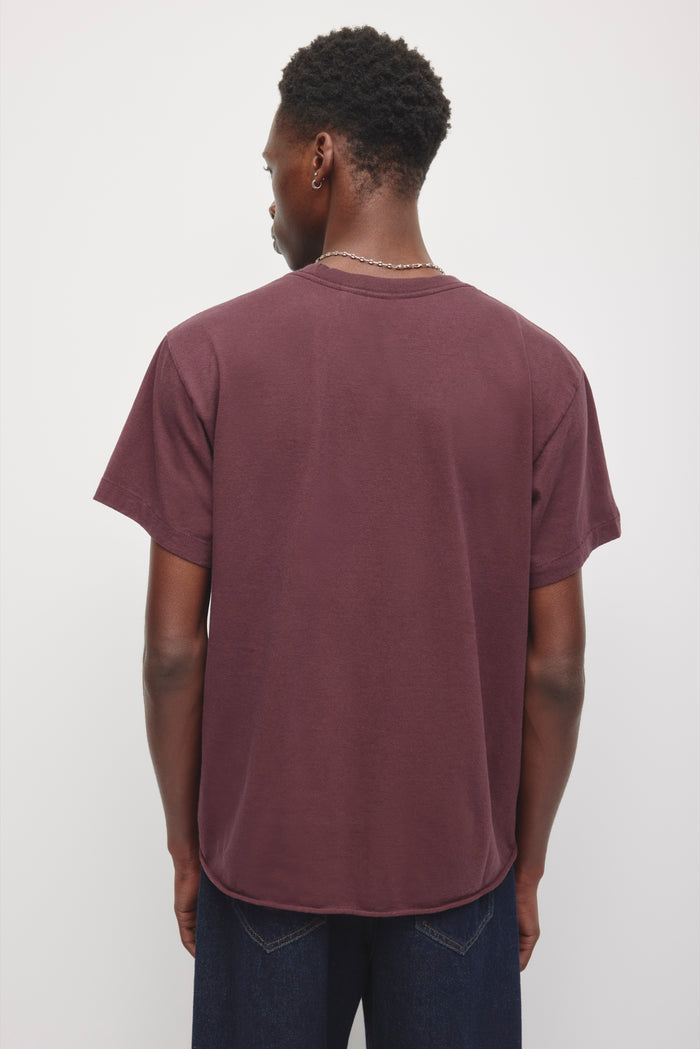 Men's Band Tee in Chocolate Plum