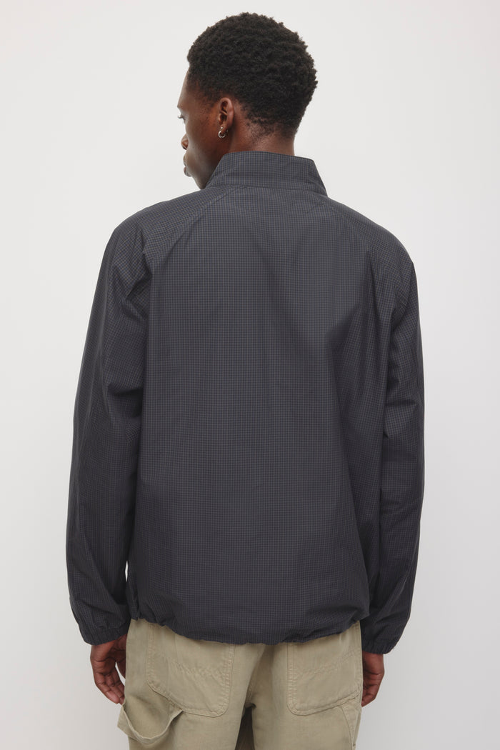 Men's Check Zip Up Jacket in Pitch Navy/Taupe Check