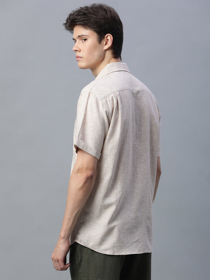 Men's Cotton Excel Regular Fit Shirt Khaki