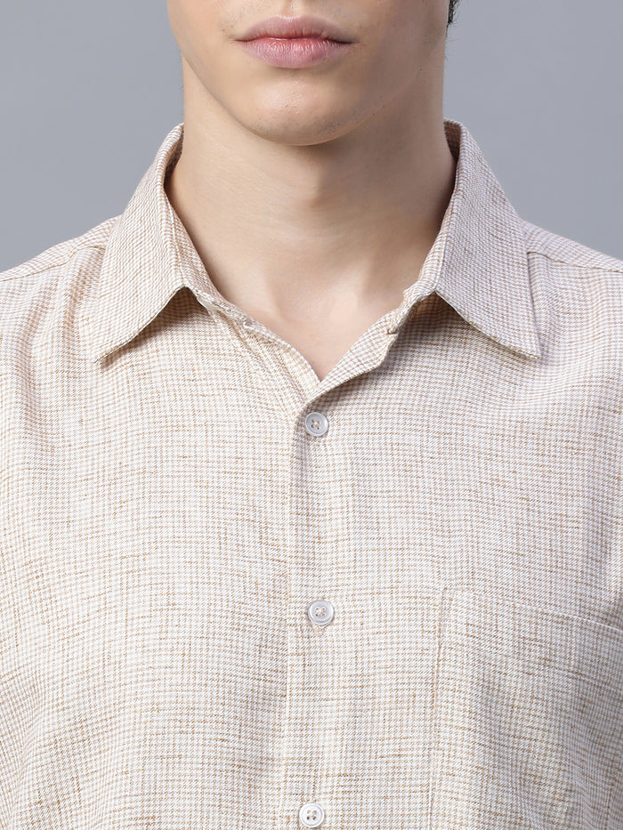 Men's Cotton Excel Regular Fit Shirt Khaki
