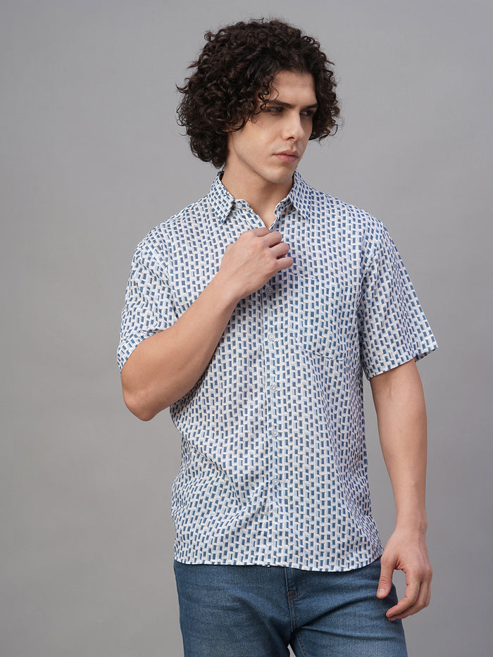 Men's Lyocell Linen Regular Fit Shirt Navy