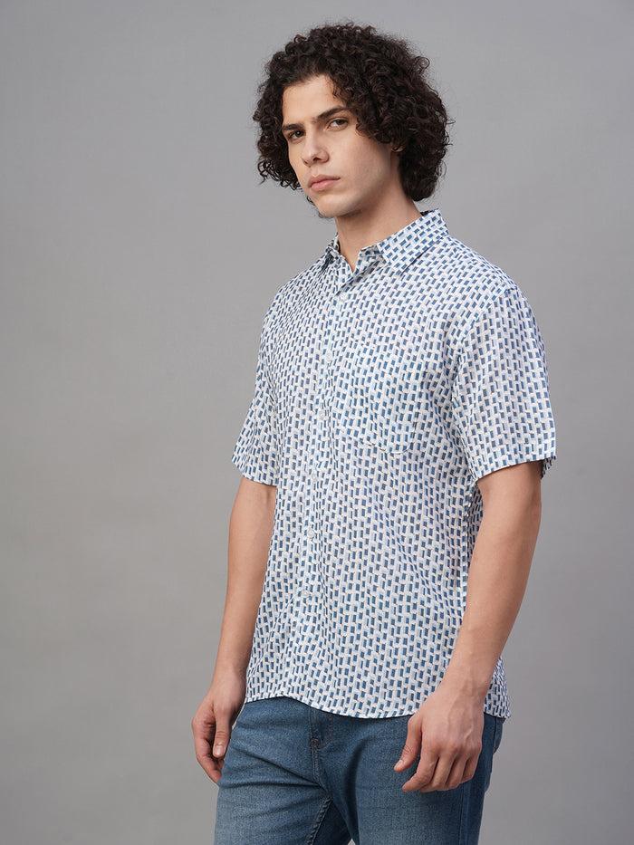 Men's Lyocell Linen Regular Fit Shirt Navy