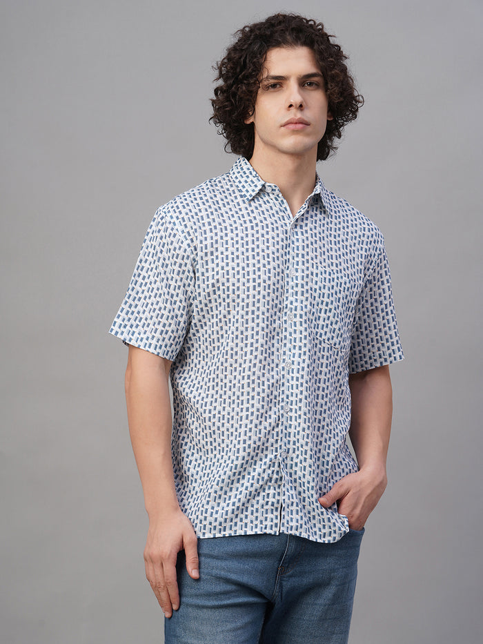 Men's Lyocell Linen Regular Fit Shirt Navy