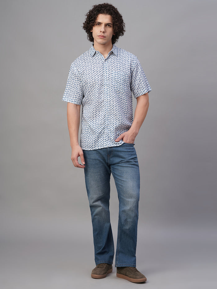 Men's Lyocell Linen Regular Fit Shirt Navy