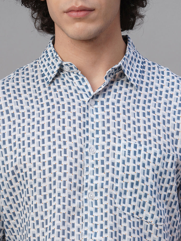 Men's Lyocell Linen Regular Fit Shirt Navy