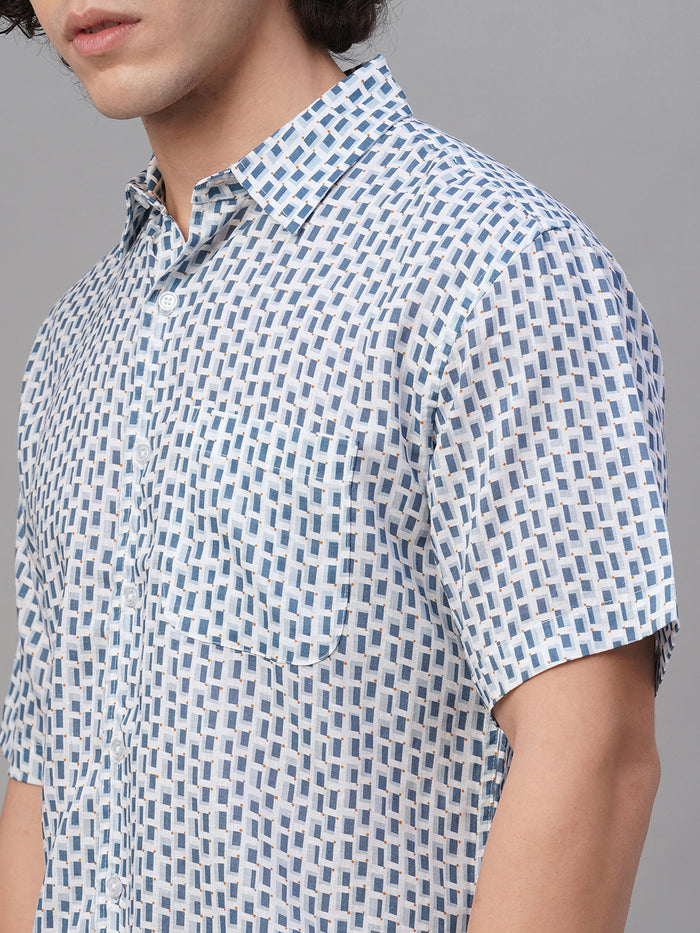 Men's Lyocell Linen Regular Fit Shirt Navy