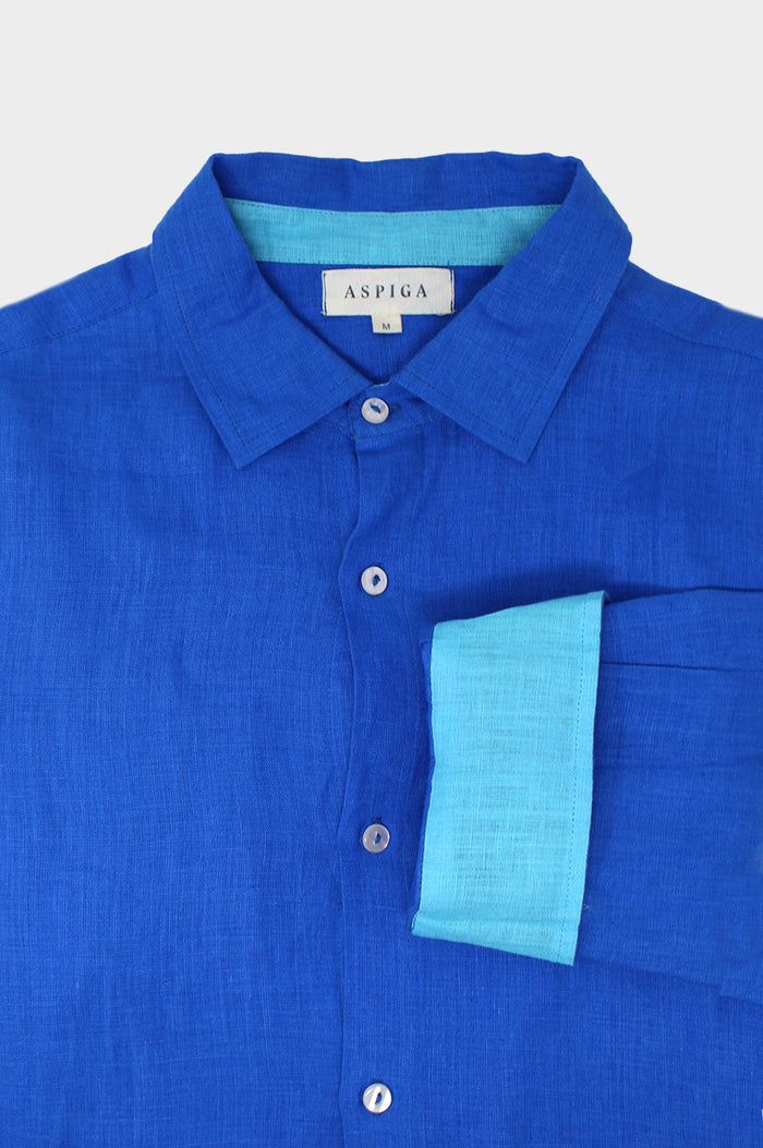 Men's-Premium-Linen-Shirt-Cobalt Blue