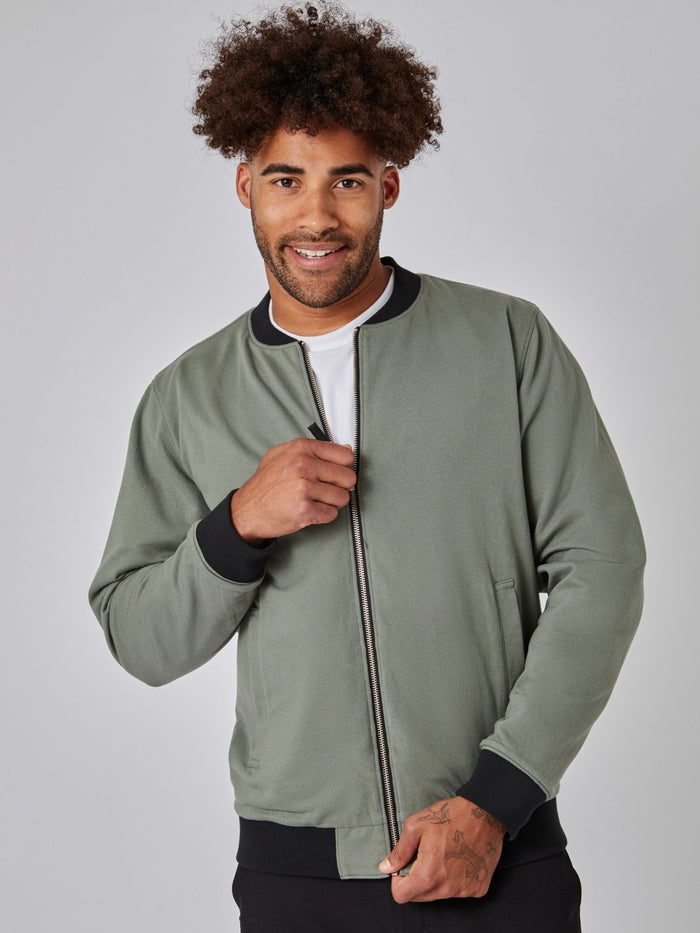 add style + warmth without sacrificing comfort # Bomber Jackets Zip Up Reversible Men's | Green + Black Bombers