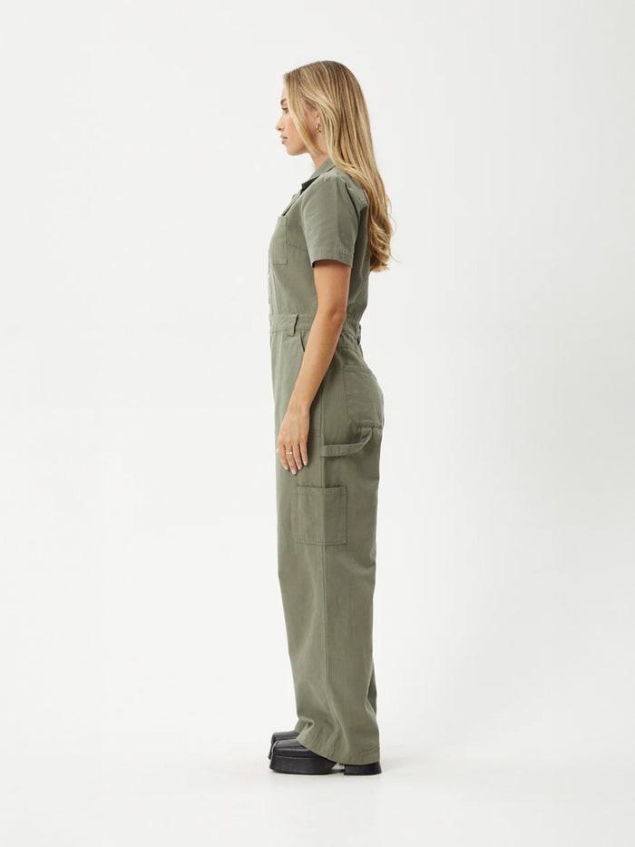 Mika - Organic Recycled Canvas Jumpsuit | Olive-Image 3