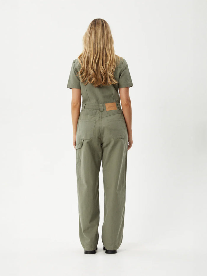 Mika - Organic Recycled Canvas Jumpsuit | Olive-Image 4